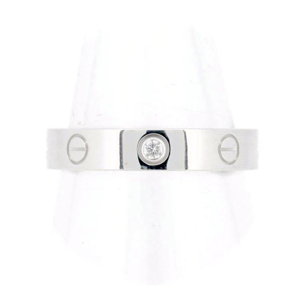 カルティエ ミニラブ リング 指輪 15号 ダイヤモンド 1P K18WG(18金 ホワイトゴールド...