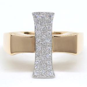 デザイン リング 指輪 ダイヤモンド0.02ct 11号 K18YG イエロー  