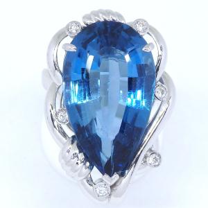 26.97ct 大粒ブルートパーズ ペンダントトップ】K18 Pt900