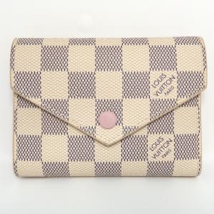 【新品未使用】ルイヴィトン　ヴィクトリーヌ　ダミエアズール　三つ折り折財布 新品に近い】ルイヴィトン 三つ折り ヴィクトリーヌ ダミエアズール 小物