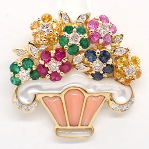 ブローチ ダイヤモンドブローチ k18G ピンクゴールド タツノオトシゴ