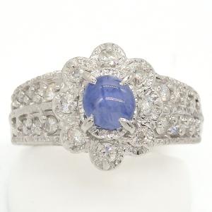 Pt900 プラチナ サファイア 0.97ct ダイヤモンド 0.34ct 指輪