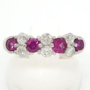 K18WG フラワー ルビー リング 0.46CT : KOMEHYO ONLINESTORE Yahoo!店