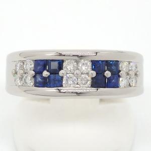 Pt900  プラチナ  サファイア　0.67ct　ダイヤモンド 0.38ct 　指輪　中古　美品　新品仕上済 ジュエリー  ダイヤ　リング　9月誕生石　 質屋｜7takara