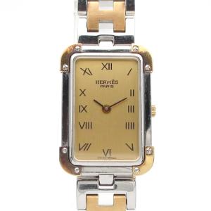 HERMES◇クォーツ腕時計/アナログ/ステンレス/GLD/SLV : セカンド