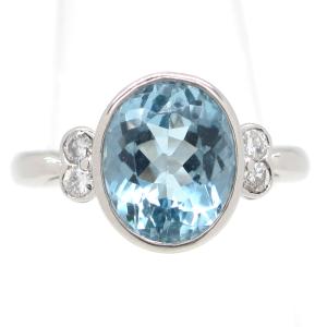 アクアマリン 5.70ct ダイヤモンド 0.51ct ネックレス Pt900プラチナ 