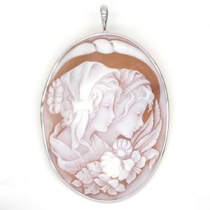 K18 シェルカメオ ブローチ ペンダント : 宝寿堂 Yahoo!店 - 通販