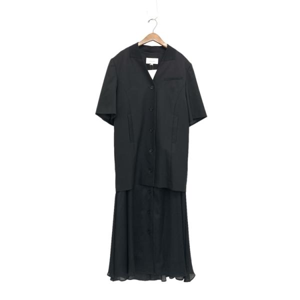 23SS AKIRANAKA アキラナカ ロングジャケットドッキングドレス ワンピース ブラック 2...