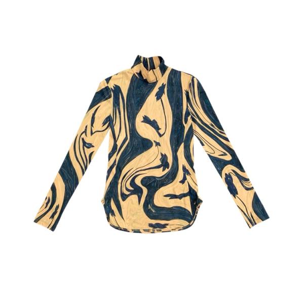 2024SS Mame Kurogouchi マメクロゴウチ Marble Print Jersey...