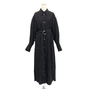 未使用 2026年 Mame Kurogouchi マメクロゴウチ Floral Jacquard Shirt Dress 梅鉢草柄 シャツドレス ワンピース ブラック 2 MM26FW-DR088