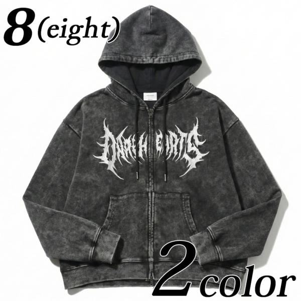 製品加工ロゴジップパーカー メンズ パーカー ショート丈