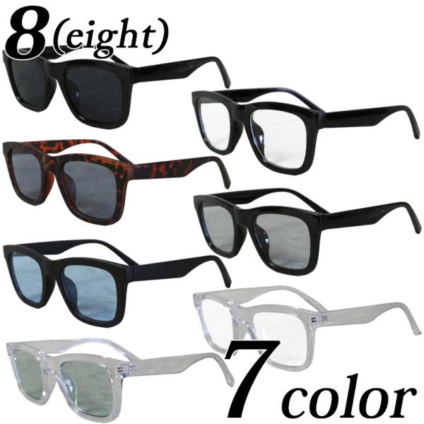 スクエアサングラス メンズ レディース 黒ぶち眼鏡 ケース付き