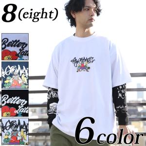 グラフィックロングTシャツ メンズ ロンＴ 長袖｜8-eight