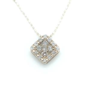 新品未使用 4℃ K18 WG アクアマリンネックレス 美品 4℃ K18WG アクアマリン ネックレス