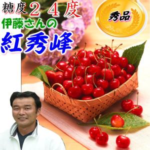 糖度24度 減農薬 山形 紅秀峰 さくらんぼ 900g バラ詰め 2Lサイズ 贈答用秀品 化粧箱入 産地直送｜808