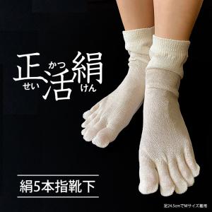 正活絹 冷えとり靴下 4足セット 4枚重ね 初...の詳細画像3