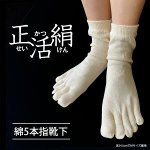 正活絹 冷えとり靴下 4足セット 4枚重ね 初...の詳細画像4