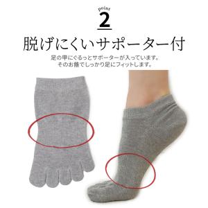 5本指スニーカーソックス 内絹外綿 レディース...の詳細画像2
