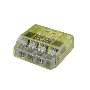 ニチフ クイックロック 差込形電線コネクター 極数:4 黄透明 5個入 QLX4-05Pの商品画像