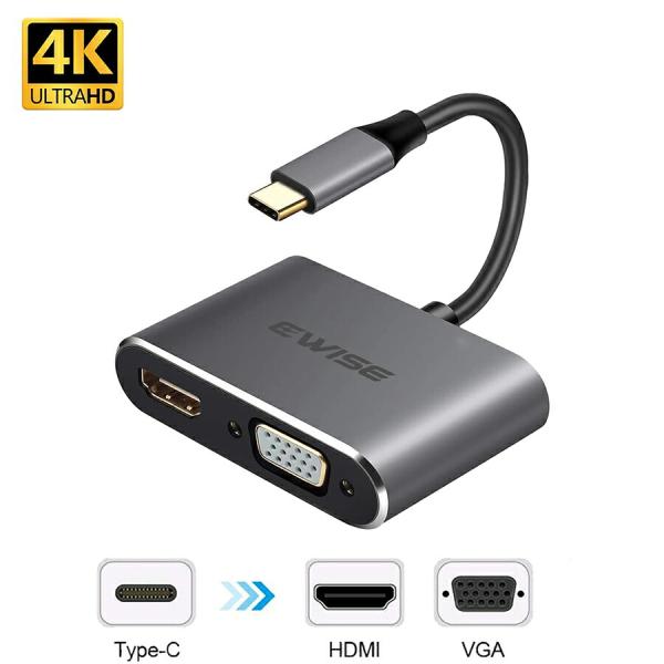 858shop HDMI変換 アダプター HDMI VGA 同時出力 高解像度 1080p Type...