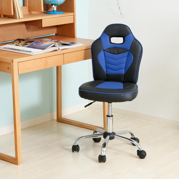 レーシングチェア キッズ用 ブルー 60701 椅子 オフィスチェア 子供椅子