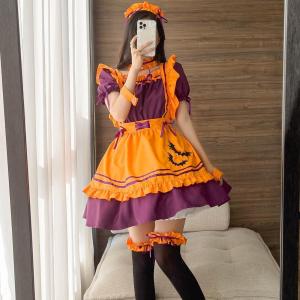 ハロウィン 仮装 ロリータ ドレス ロリータ キッズ衣装 コスプレ アニメ ドレスメイド 仮装 lolita エプロン 半袖 ハロウィンコスプレ｜89-store