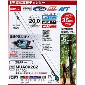 C1【郡山定1カサ％050601-12】充電式高枝チェーンソー マキタ MUA002GZ  40V 35mmLクラス 本体ハーネス付き 定価94,100円＋税　｜8929055773