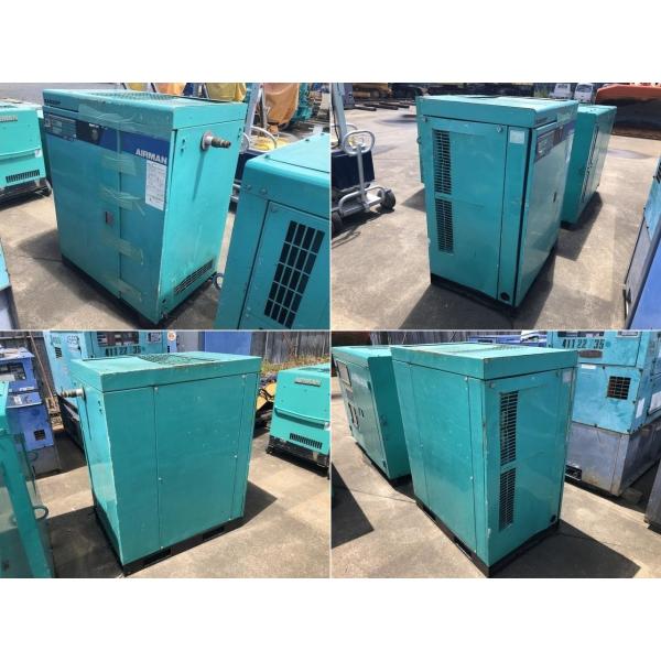 C3A【棚051019-3】22Kw スクリューエアーコンプレッサー ドライヤー内蔵 エアマン 北越...