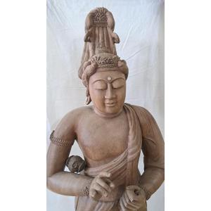 c3A【新長イイ田代070923-10】観音菩薩像　サイズ55X45X高さ185cm