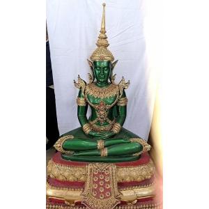 c3A【新長イイ田代070923-3】玉仏 仏像 サイズ110×60×高さ165cm タイバンコク ワットプラケオ エメラルド寺院に安置 タイ王室の守護神