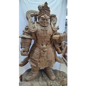 c3A【新長イイ田代070923-4】仏像 守護神 毘沙門天 四天王の一尊 北方を守護多聞天 サイズ110×65×高さ165cm