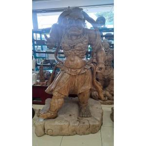 c3A【新長イイ田代0709292】仁王像 仏教の守護神 金剛力士寺院 巾130奥行80高さ200cm 浜松市北大路コレクション様で展示されていた物