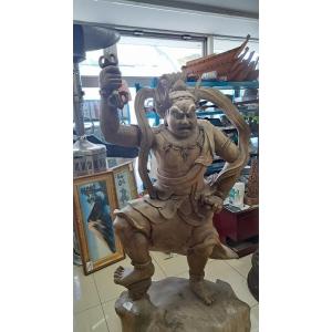 c3A【新長イイ田代0709301】仏像 明王 仏の教えに背くものを諭し悪いものから守る サイズ90×80×高さ180cm 浜松市北大路コレクション様