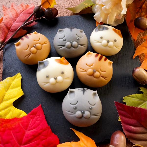 猫の練り切り6匹入 送料無料 誕生日 プレゼント 上生菓子 かわいい アニマル 本格 スイーツ 和菓...