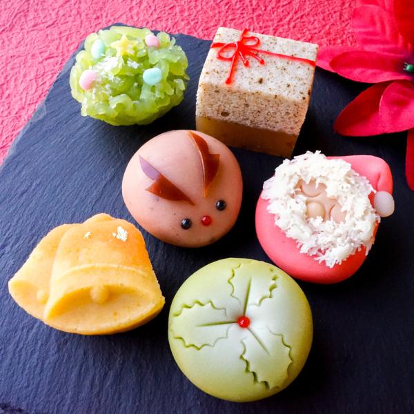 クリスマスの上生菓子6個入 送料無料 誕生日 プレゼント お歳暮 手土産 ギフト かわいい 和菓子 ...