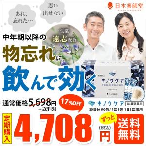 第3類医薬品 定期17％OFF 4,708円 物忘れ キノウケア 中年期以降 改善効果 認めらている 生薬 遠志 配合 物忘れ 飲んで効く 医薬品 送料無料｜894-894