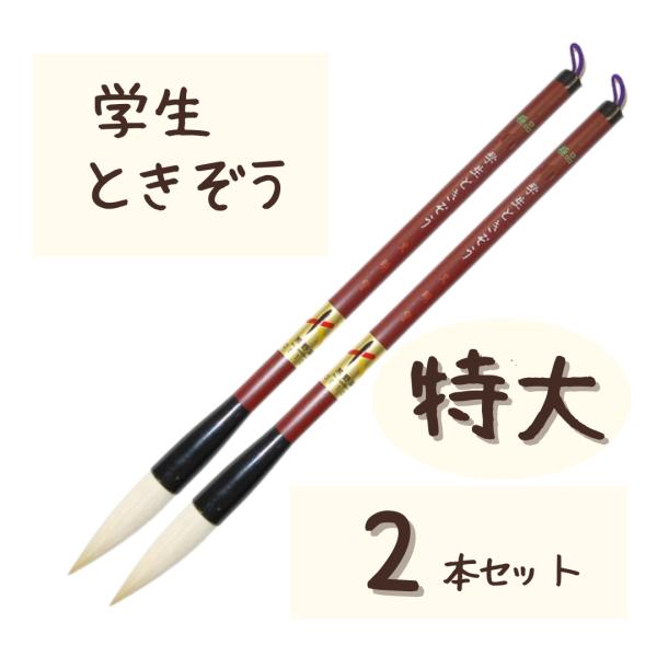 極品 学生 ときぞう 【特大 2本】 小学生 大筆 太筆 習字 書写 書道 和筆 書道筆 熊野筆 文...