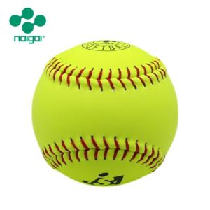 【検定球】ナイガイ 革ソフトボール 3号球 検定球 (合成皮革) 1球 イエロー 日本ソフトボール協会推奨球 ラッピング可