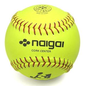 ソフトボール用品 革ソフトボール 3号球 イエロー 贈物 1球 検定球 ナイガイ