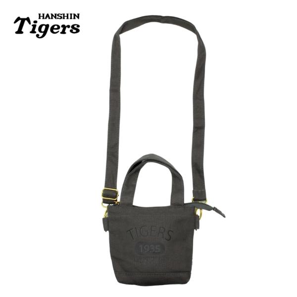 阪神タイガースグッズ ショルダーミニポーチ Tigers グレー 2WAY 肩紐が外せる ミニトート...