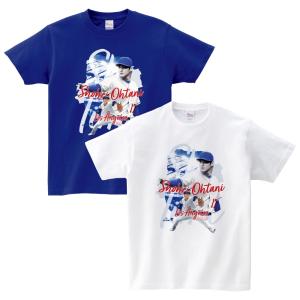 【MLBPA正規ライセンス】 大谷翔平 ドジャースグッズ Sho-time Strike Ｔシャツ ホワイト/ジャパンブルー｜89kingdom