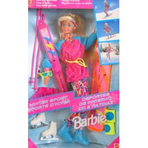 Winter Sport BARBIE Doll Set w Skis & MORE! 1994輸入品の商品画像