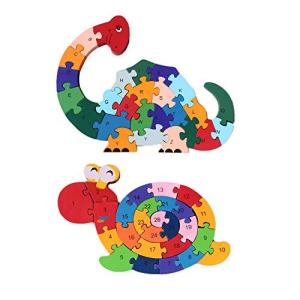 LovesTown 木製パズル アルファベットジグソーパズル 組み立てブロック 動物木製 スネイル文字数字 ブロックおもちゃ 子供用 幼児用輸入品の商品画像