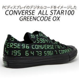 セール【8,800円の品】コンバース スニーカー レディース 23cm オールスター 黒 柄 CONVERSE ALL STAR 100 GREENCODE OX ブラック 在庫処分｜くつ屋エムオーシー