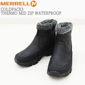 MERRELL メレル  ウィメンズ COLDPACK3 THERMO MID ZIP WATERPROOF コールドパック サーモ ミッドジップ ブラック レディース ウィンターブーツ 靴  シューズ｜928wing