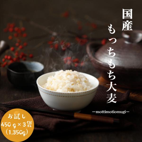 国内産 もっちもち大麦 1350g 【450g×3袋】 α化処理 ポイント消化 雑穀米 食品 お試し...