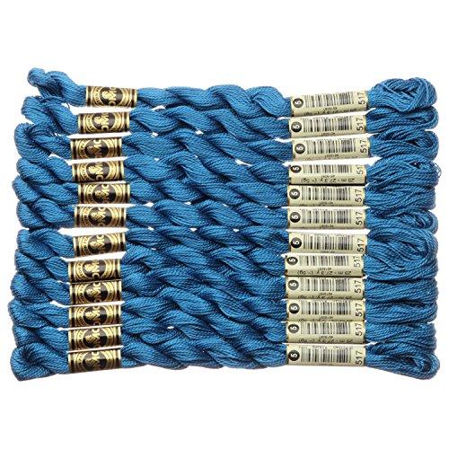 DMC コットンパール 刺繍糸 12束入 5番 #517 ブルー系 DMC115-5B