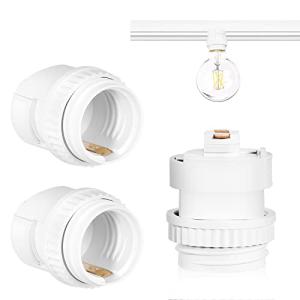 Pispoer ライティングレールソケット、E26電球ソケット、E26口金 ダクトレール用部品、工事不要、取付簡単、専用レール照明器具、天井照明、白いの商品画像