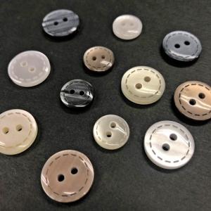 ポリエステルボタン ポリ釦 ボタン 貝調 10mm〜15mm FR101