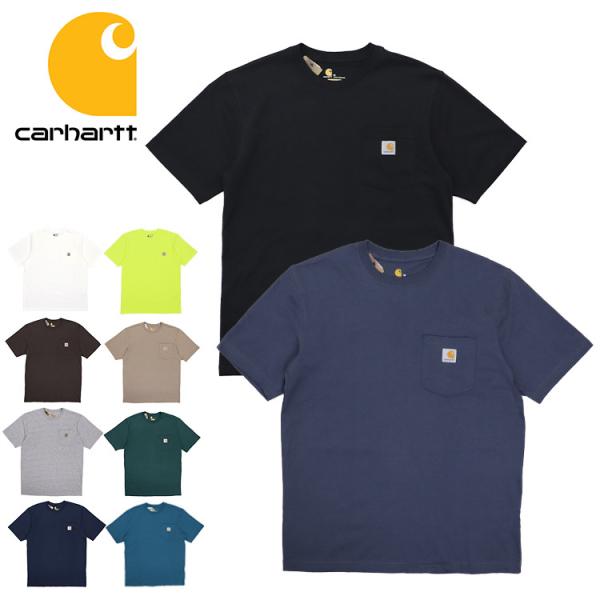 カーハート Tシャツ メンズ Carhartt K87 ヘビーウェイト ポケット付き 無地 ファッシ...